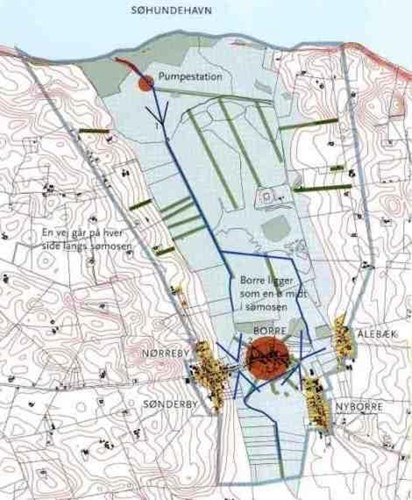 Kort der viser området Borre sømose