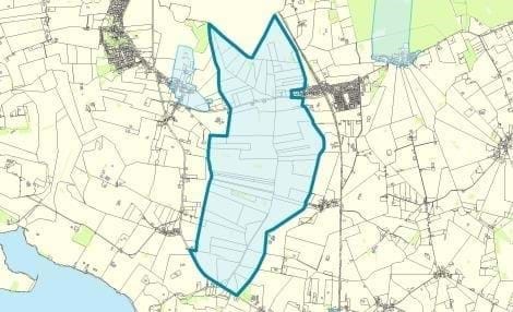 Kort der illustrerer vådområde bestående af Ring Enghave, Lyng Mose, Køng Mose og Sværdborg Mose