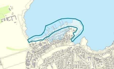 Kort der viser området Præstø Havn